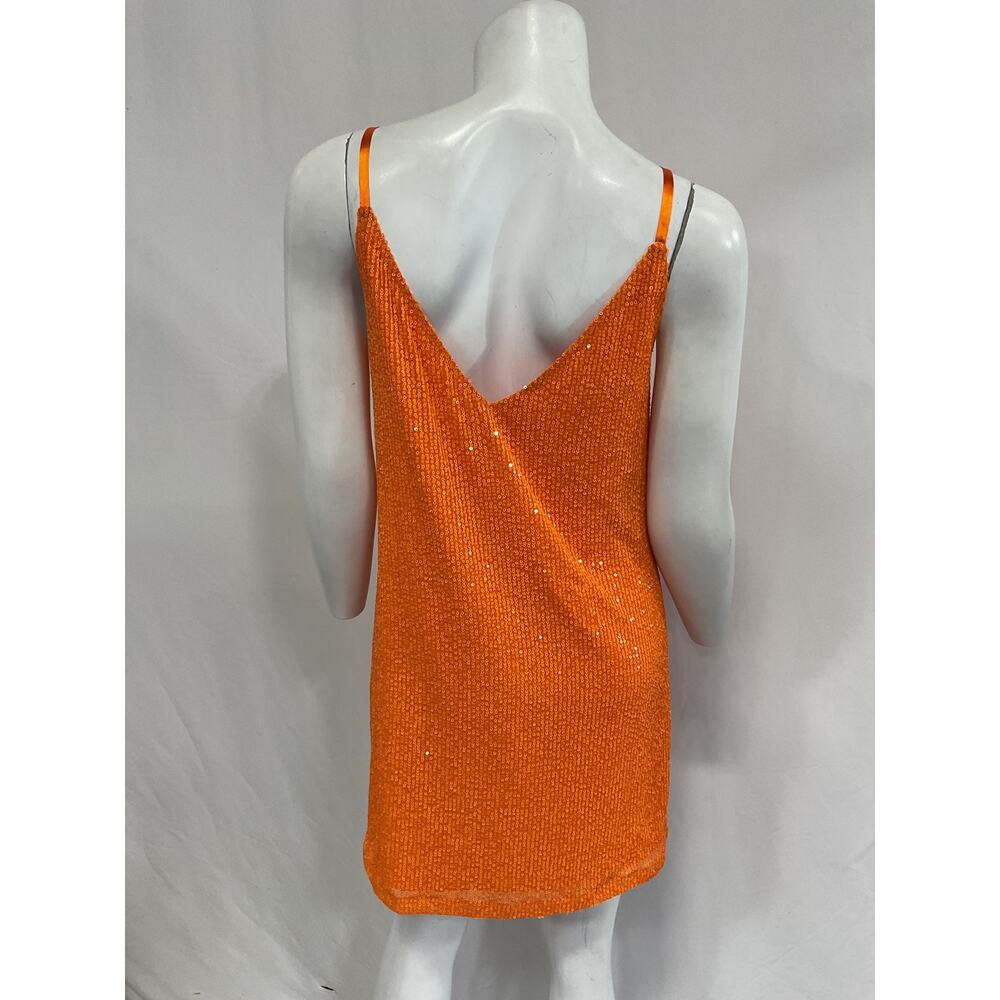 Itmfl 'Noa Solid' Orange Sequin Embellished Dress… - image 3